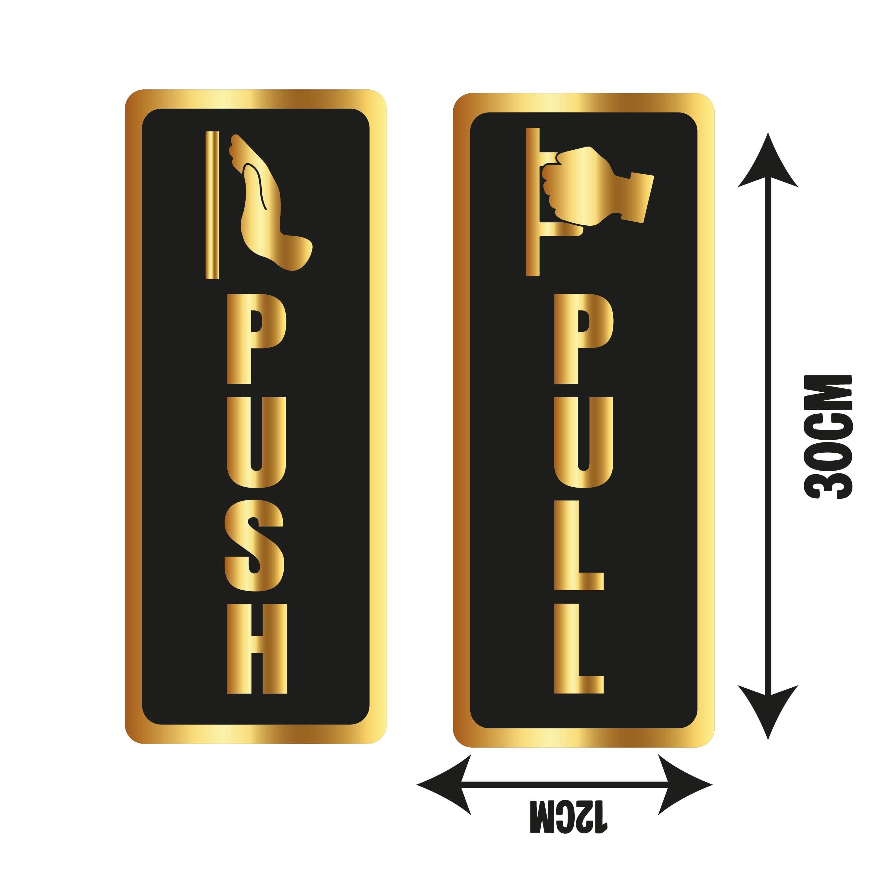 Signalétique — plaque push and pull autocollant