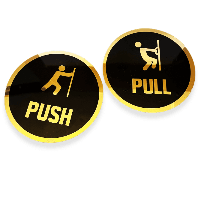 Signalétique — plaque push and pull