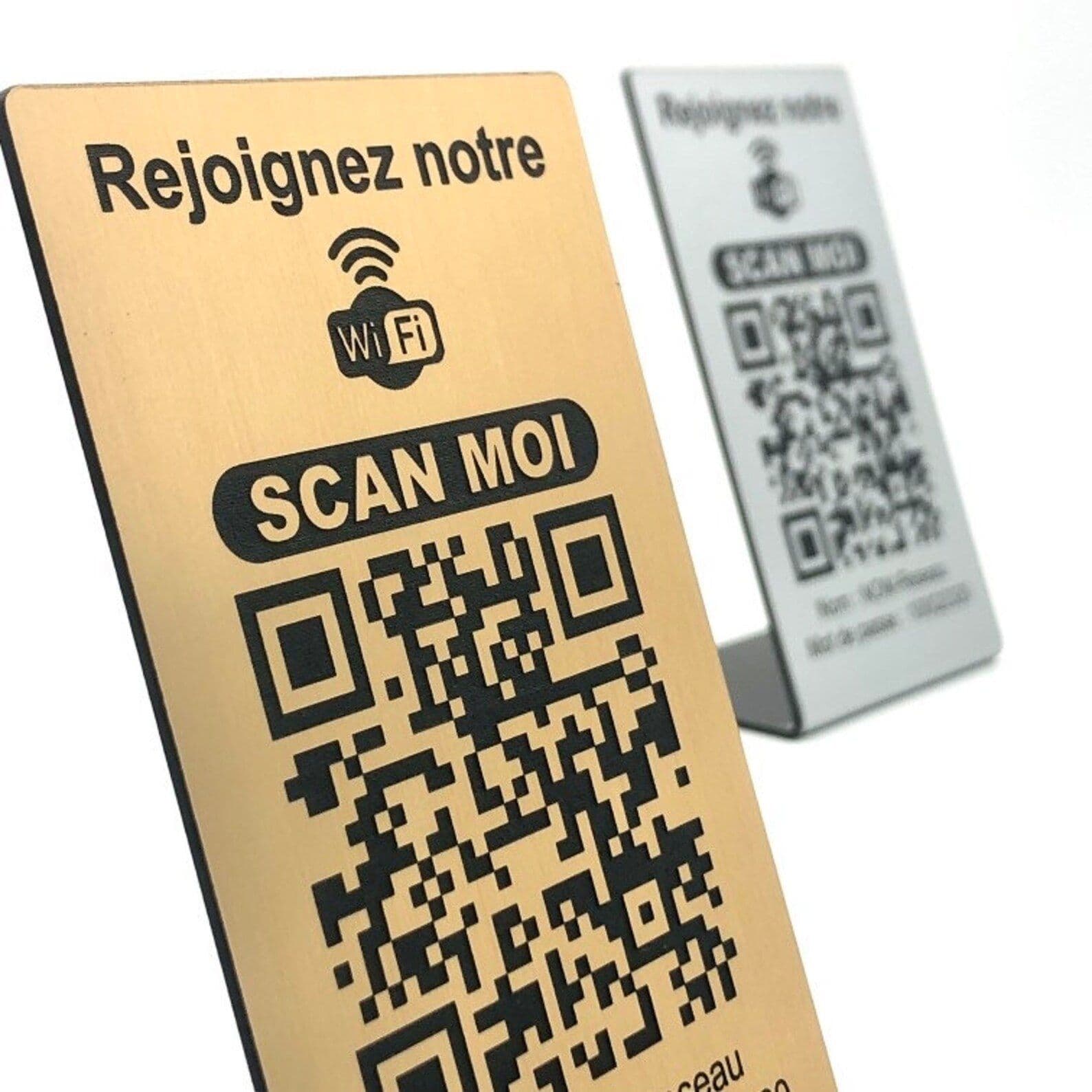 Plaque QR Code — Prise de RDV / Avis — Laiton massif